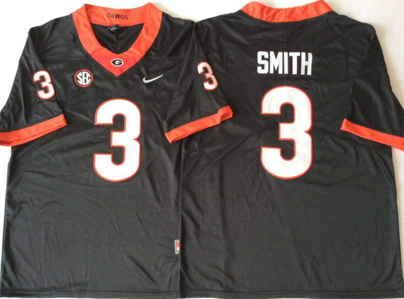 NCAA Men Georgia Bulldogs Black #3 SMITH->ncaa teams->NCAA Jersey